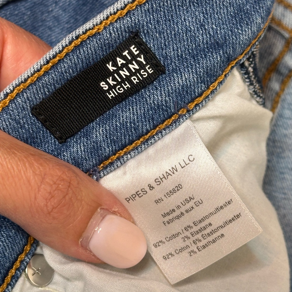 Sz 6 or 28 Veronica Beard Kate High Rise Two Tone Skinny Jeans stretch - Picture 12 of 12